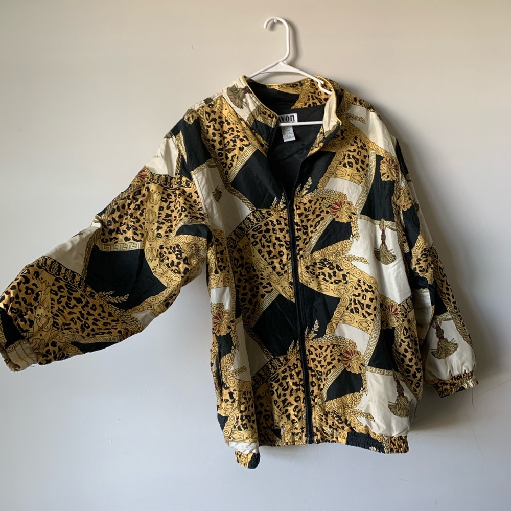 Vintage Avon silk chain zip up jacket
